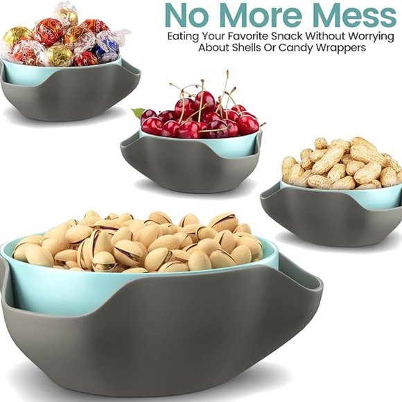 Bowl By Elevated Essentials - Double Dish Serving Bowl with Shell Storage - Picture 4 of 4